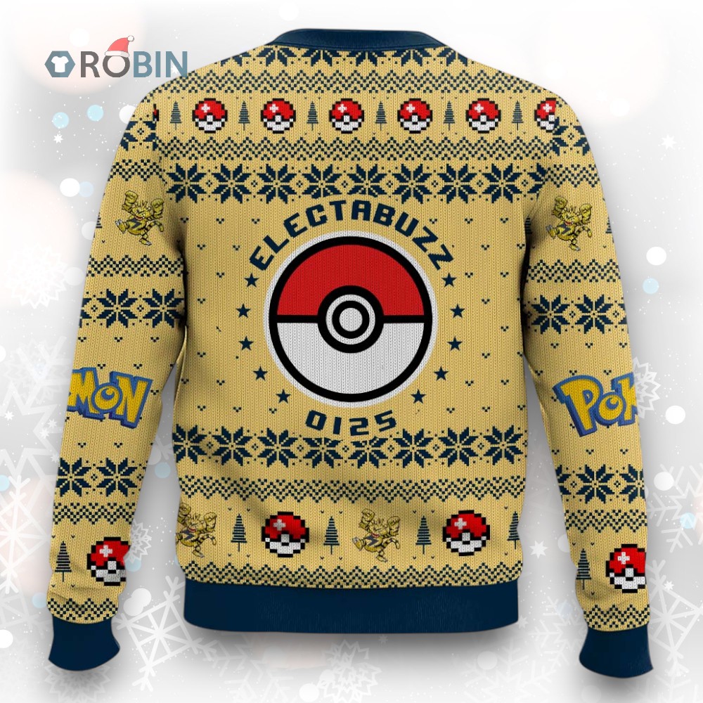 Pokemon Gen 1 Electabuzz Ugly Christmas Sweater Pokemon Gen 1 Electabuzz Ugly Christmas Sweater