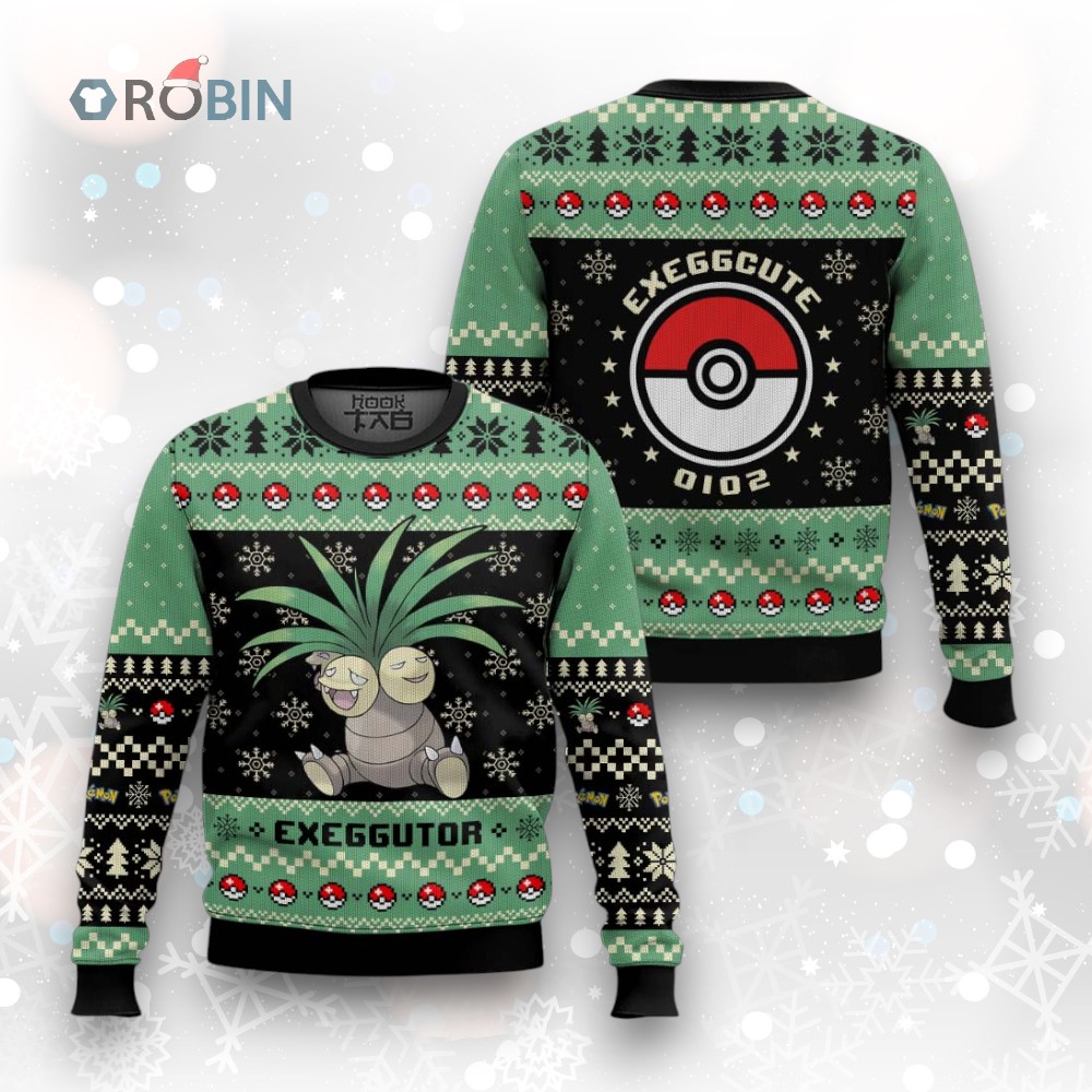 Pokemon Gen 1 Exeggutor Ugly Christmas Sweater Pokemon Gen 1 Exeggutor Ugly Christmas Sweater