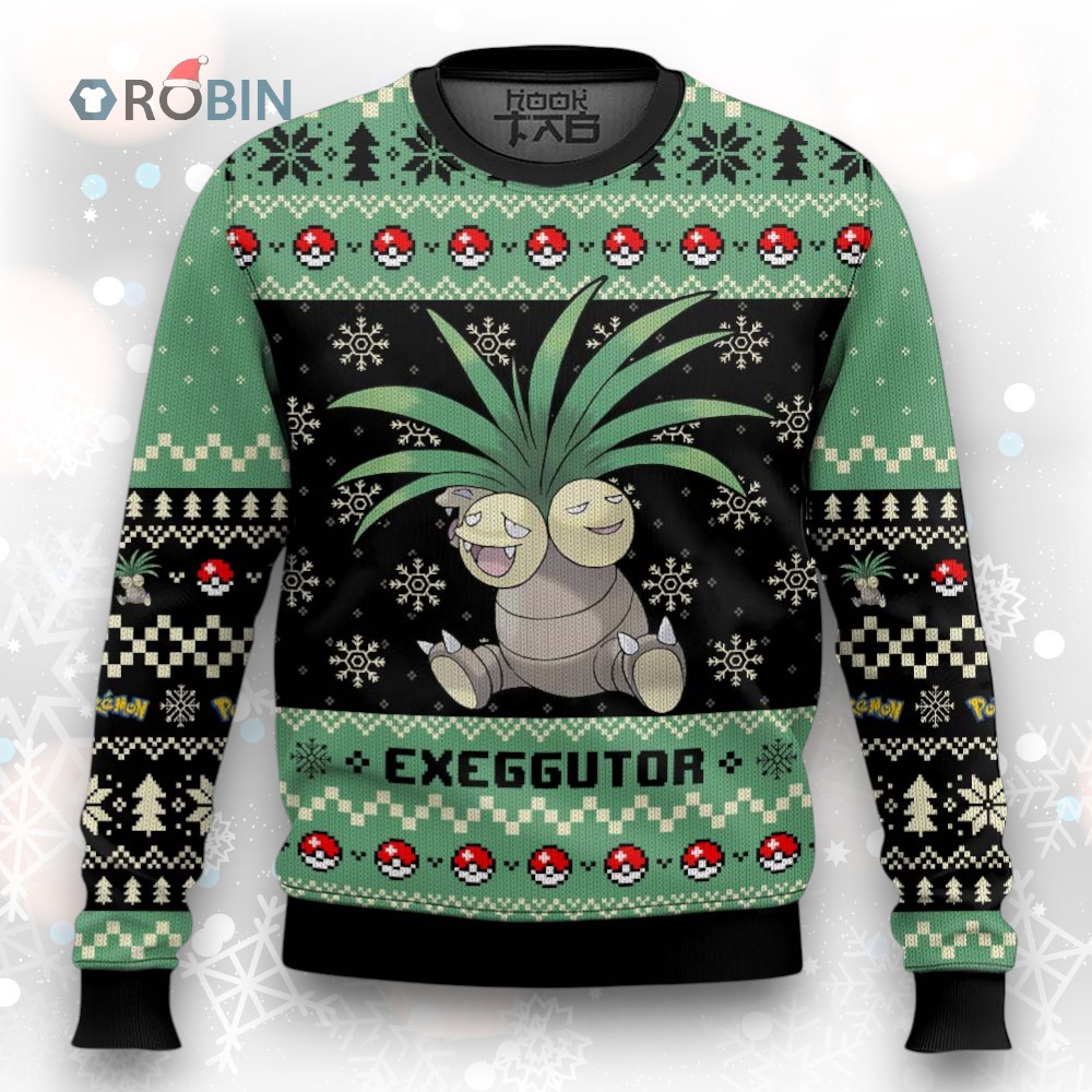 Pokemon Gen 1 Exeggutor Ugly Christmas Sweater Pokemon Gen 1 Exeggutor Ugly Christmas Sweater