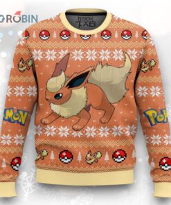 Pokemon Gen 1 Flareon Ugly Christmas Sweater