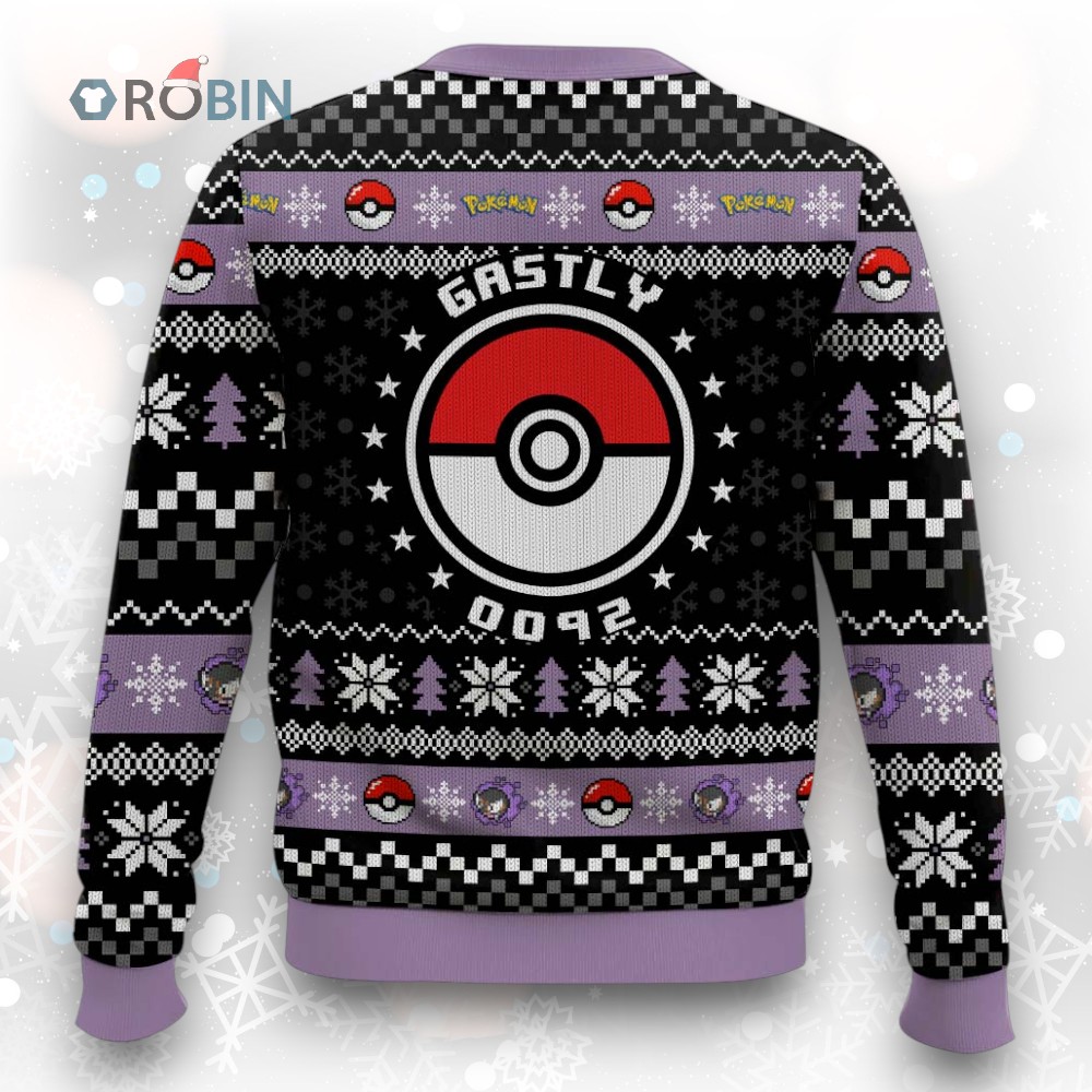 Pokemon Gen 1 Gastly Ugly Christmas Sweater Pokemon Gen 1 Gastly Ugly Christmas Sweater