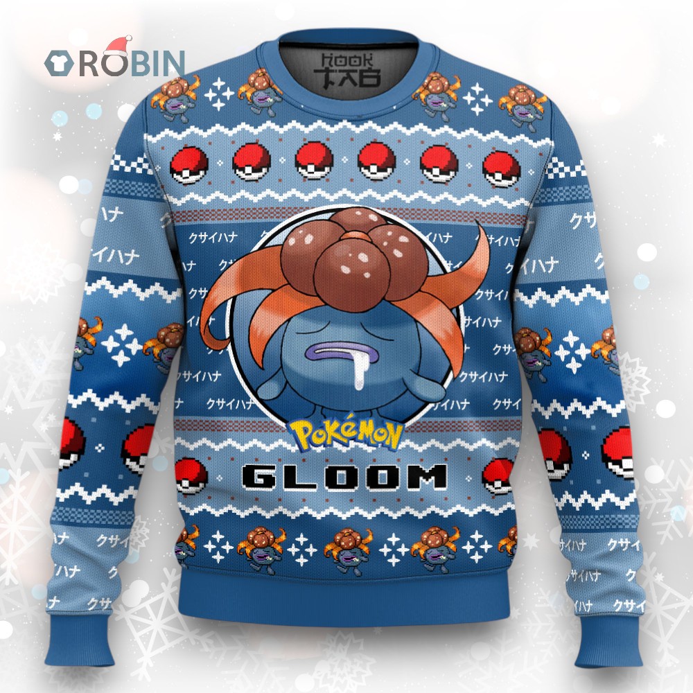 Pokemon Gen 1 Gloom Ugly Christmas Sweater Pokemon Gen 1 Gloom Ugly Christmas Sweater