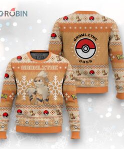 Pokemon Gen 1 Growlithe Ugly Christmas Sweater