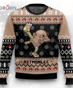 Pokemon Gen 1 Hitmonlee Ugly Christmas Sweater