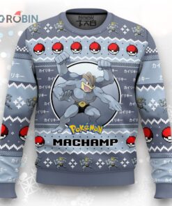 Pokemon Gen 1 Machamp Ugly Christmas Sweater