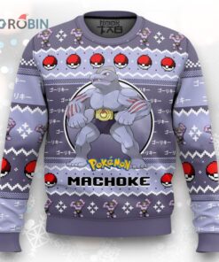 Pokemon Gen 1 Machoke Ugly Christmas Sweater