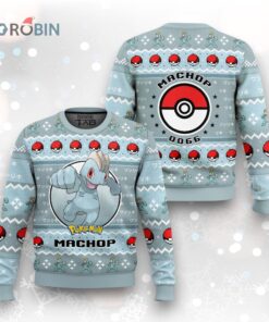 Pokemon Gen 1 Machop Ugly Christmas Sweater