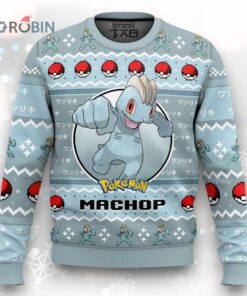 Pokemon Gen 1 Machop Ugly Christmas Sweater