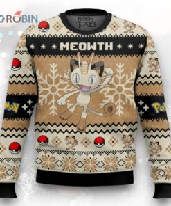 Pokemon Gen 1 Meowth Ugly Christmas Sweater