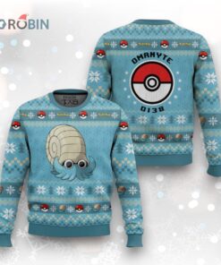 Pokemon Gen 1 Omanyte Ugly Christmas Sweater