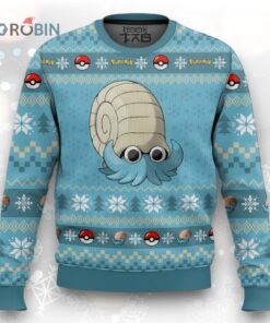 Pokemon Gen 1 Omanyte Ugly Christmas Sweater
