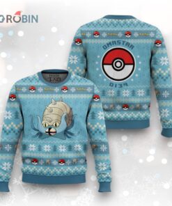 Pokemon Gen 1 Omastar Ugly Christmas Sweater