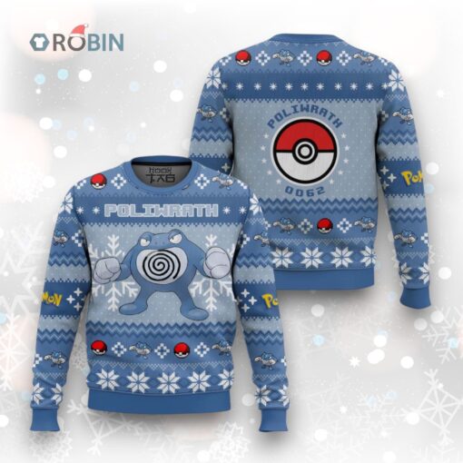 Pokemon Gen 1 Poliwrath Ugly Christmas Sweater