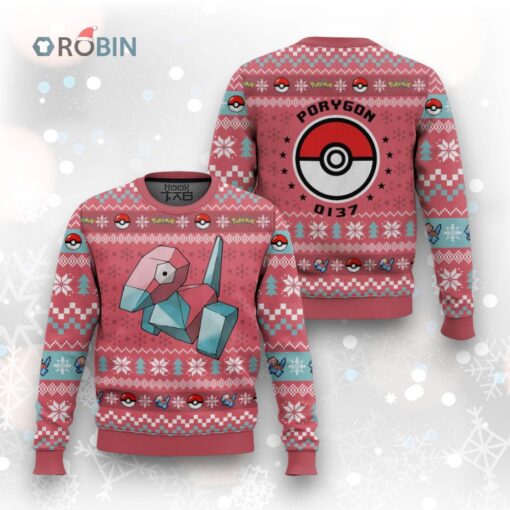 Pokemon Gen 1 Porygon Ugly Christmas Sweater