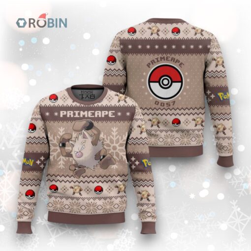 Pokemon Gen 1 Primeape Ugly Christmas Sweater