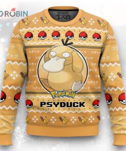 Pokemon Gen 1 Psyduck Ugly Christmas Sweater Pokemon Gen 1 Psyduck Ugly Christmas Sweater