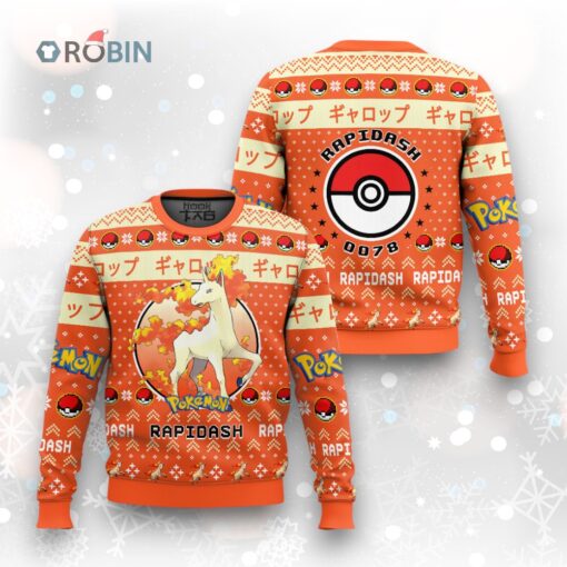Pokemon Gen 1 Rapidash Ugly Christmas Sweater