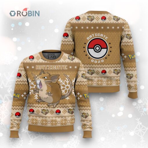 Pokemon Gen 1 Raticate Ugly Christmas Sweater