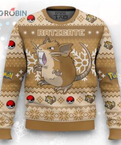 Pokemon Gen 1 Raticate Ugly Christmas Sweater