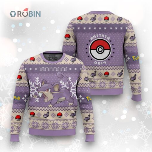 Pokemon Gen 1 Rattata Ugly Christmas Sweater