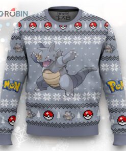 Pokemon Gen 1 Rhydon Ugly Christmas Sweater