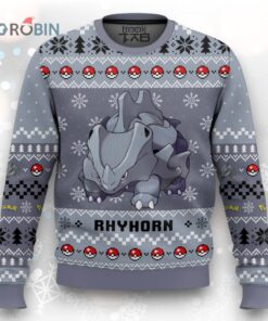 Pokemon Gen 1 Rhyhorn Ugly Christmas Sweater