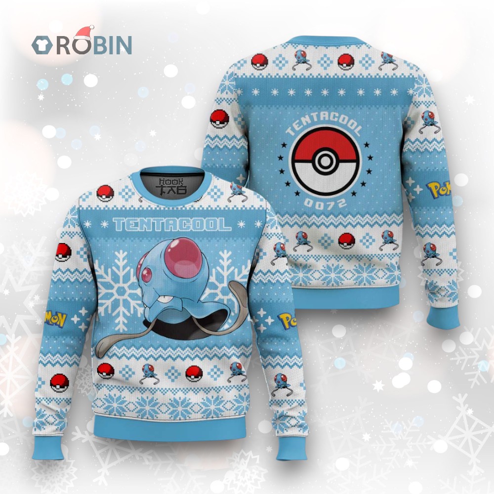 Pokemon Gen 1 Tentacool Ugly Christmas Sweater Pokemon Gen 1 Tentacool Ugly Christmas Sweater
