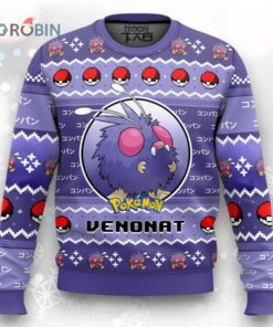 Pokemon Gen 1 Venonat Ugly Christmas Sweater