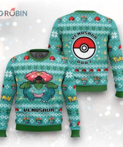 Pokemon Gen 1 Venusaur Ugly Christmas Sweater Pokemon Gen 1 Venusaur Ugly Christmas Sweater