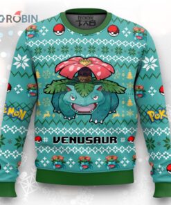 Pokemon Gen 1 Venusaur Ugly Christmas Sweater Pokemon Gen 1 Venusaur Ugly Christmas Sweater