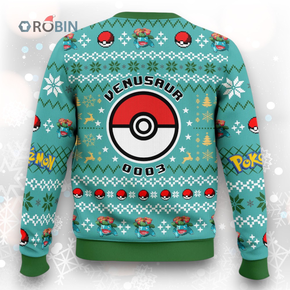 Pokemon Gen 1 Venusaur Ugly Christmas Sweater Pokemon Gen 1 Venusaur Ugly Christmas Sweater