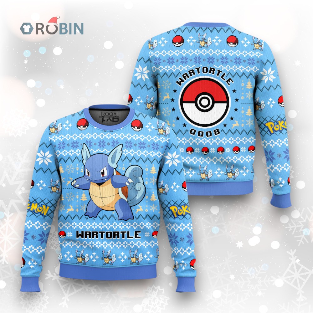 Pokemon Gen 1 Wartortle Ugly Christmas Sweater Pokemon Gen 1 Wartortle Ugly Christmas Sweater