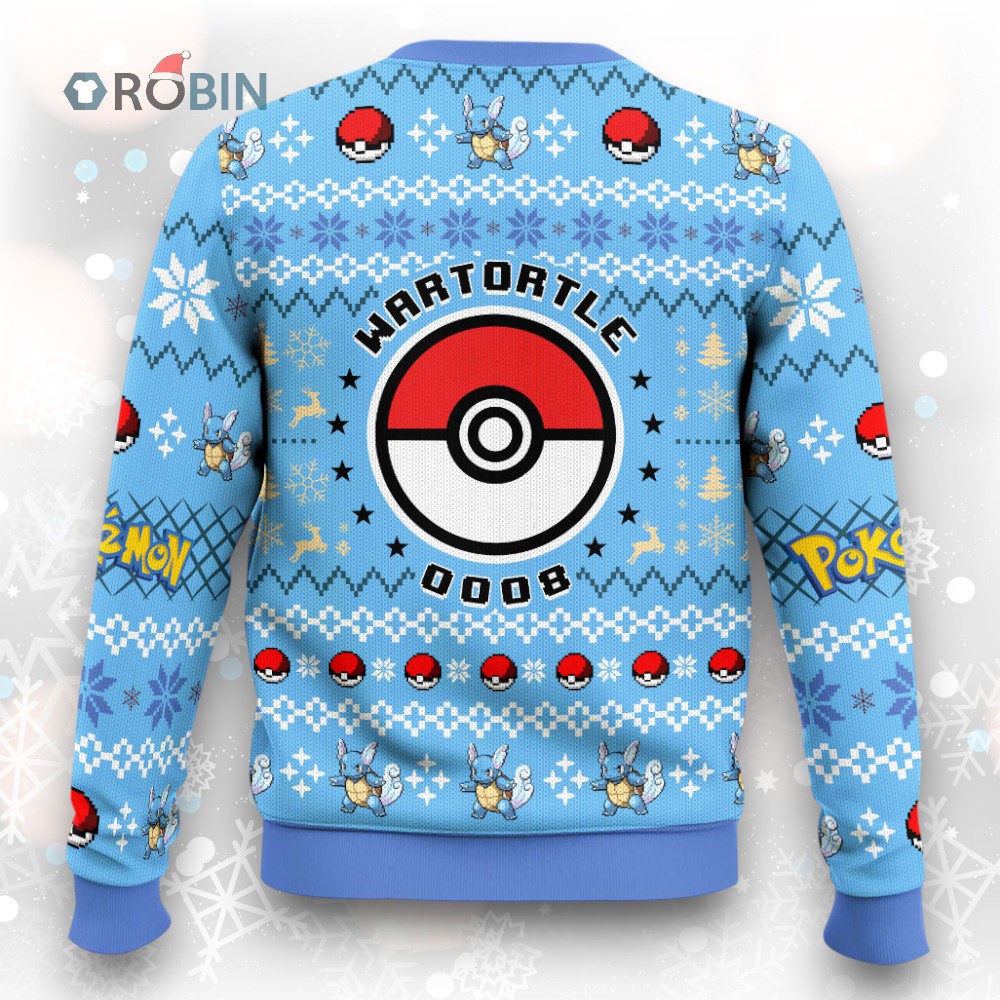 Pokemon Gen 1 Wartortle Ugly Christmas Sweater Pokemon Gen 1 Wartortle Ugly Christmas Sweater