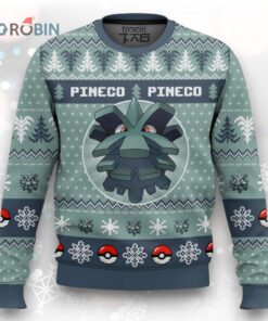 Pokemon Pineco Ugly Christmas Sweater  Festive Gen 2 Holiday Knitwear