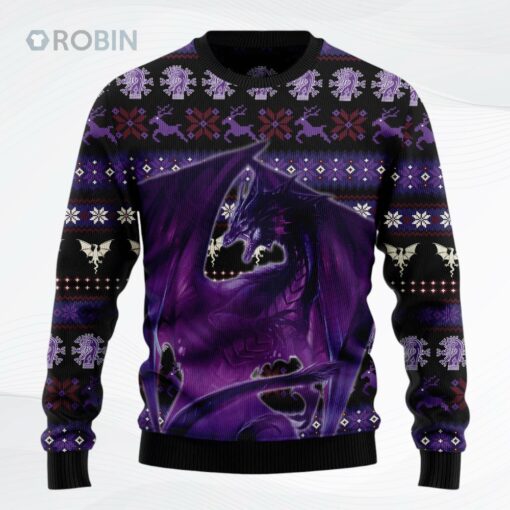 Purple Dragon Christmas Ugly Christmas Sweater
