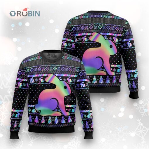 Rabbit Hologram Ugly Christmas Sweater
