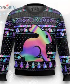 Rabbit Hologram Ugly Christmas Sweater
