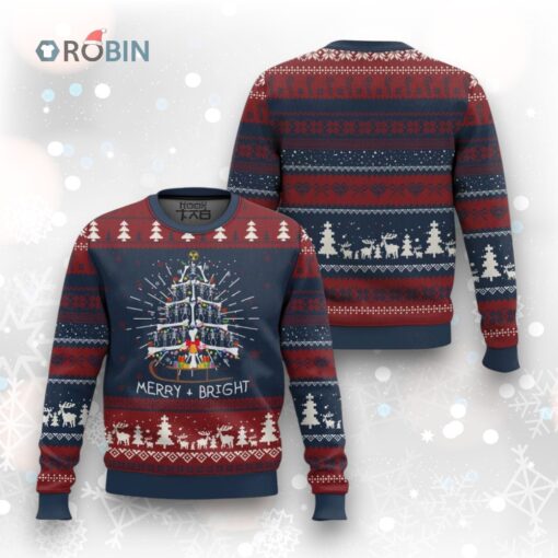 Radiology Ugly Christmas Sweater Merry and Bright Dancing Skeleton Xmas Tree Rad Tech Gift