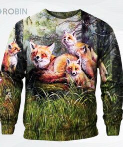 Red Fox Family Ddkl Nmd Ugly Christmas Sweater