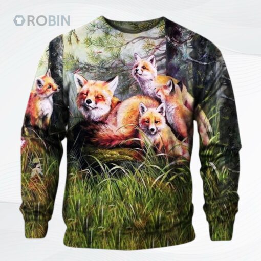 Red Fox Family Ddkl Nmd Ugly Christmas Sweater
