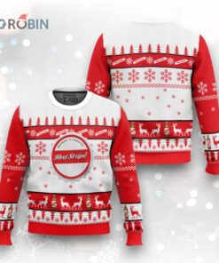 Red Stripe Beer Ugly Christmas Sweater with Unique Design for Holiday Cheer