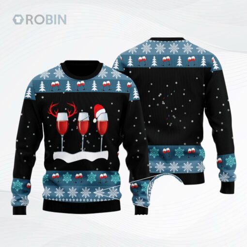 Red Wine Ugly Christmas Sweater, Sweatshirt