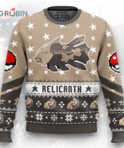 Relicanth Ugly Christmas Sweater   Pokemon Gen 3 Holiday Design