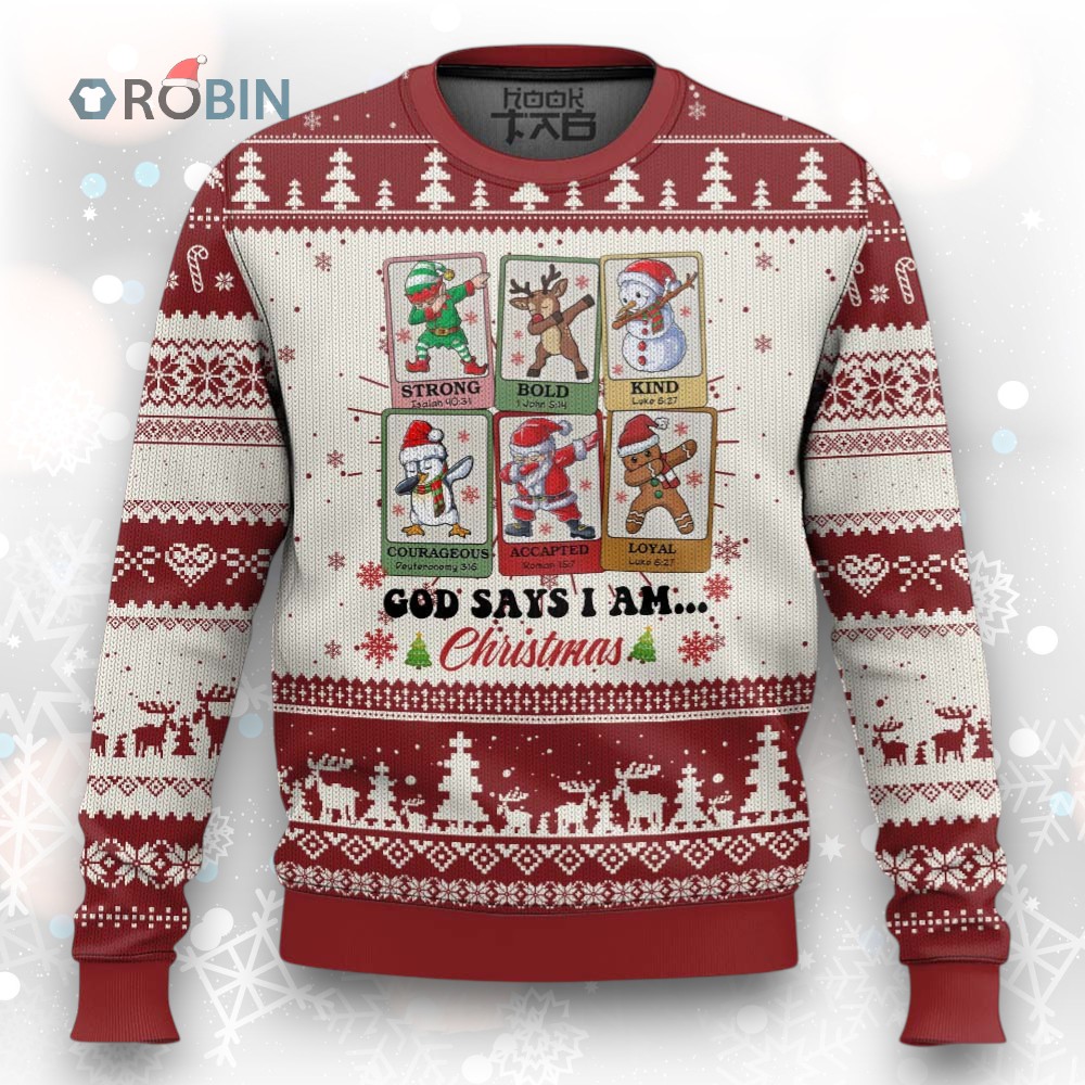 Religious Ugly Christmas Sweater God Says I Am Xmas Christian Bible Religious Ugly Christmas Sweater God Says I Am Xmas Christian Bible