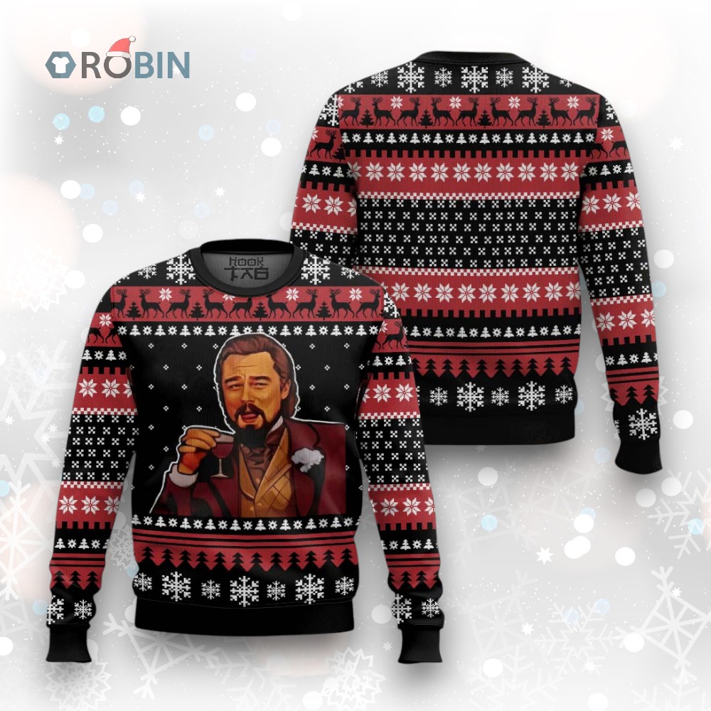 Retro Leonardo Dicaprio Meme Ugly Christmas Sweater Retro Leonardo Dicaprio Meme Ugly Christmas Sweater