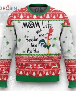 Rooster Mom Life Got Me Feelin Like Hei Hei Ugly Christmas Sweater