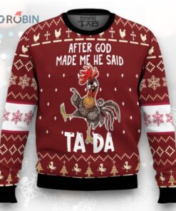 Rooster Tada Ugly Christmas Sweater