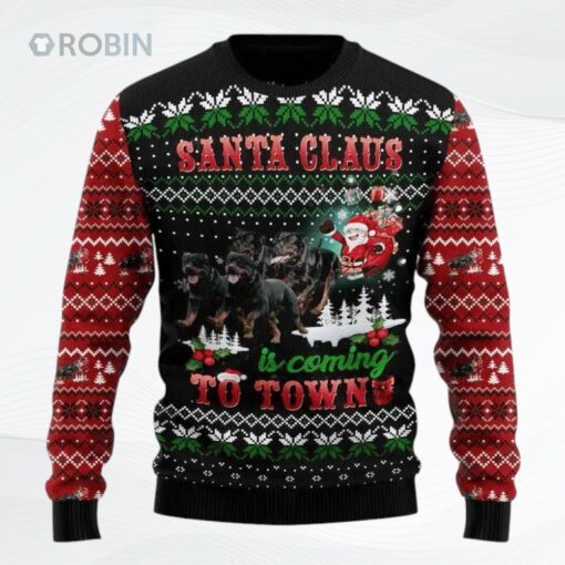 Rottweiler Town Ugly Christmas Sweater