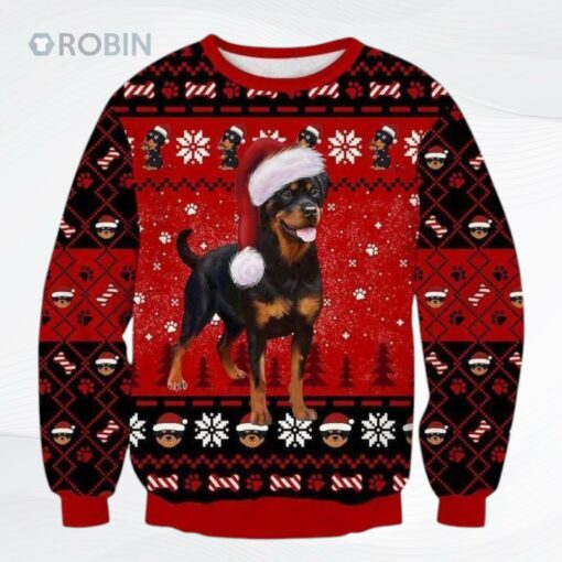 Rottweiler Ugly Christmas Sweater, Sweatshirt