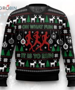 Running Oh What Fun Knitting Pattern Ugly Christmas Sweater